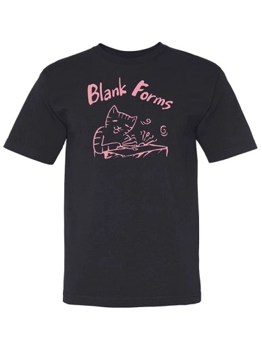 AKIO SUZUKI / 鈴木昭男 / T-SHIRT (CLASSIC DESIGN, PINK ON NAVY BLUE) SIZE XL