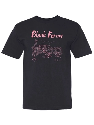 AKIO SUZUKI / 鈴木昭男 / T-SHIRT (COVID-19 DESIGN, PINK ON NAVY BLUE) SIZE M