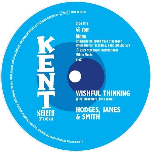 HODGES, JAMES & SMITH / KIM WESTON / "WISHFUL THINKING / IT TAKES A LOTTA TEARDROPS (7"")"