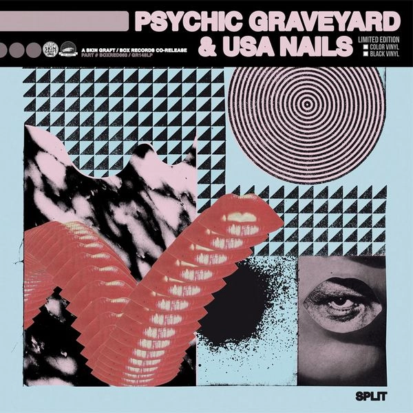 PSYCHIC GRAVEYARD AND USA NAILS / SPLIT (LP COLORED VINYL WITH FOOTLONG JAPAN-STYLE OBI IN CRYSTAL CLEAR SLEEVE)