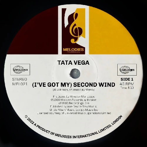 TATA VEGA / AL JOHNSON / "I'VE GOT MY SECOND WIND (12"")"