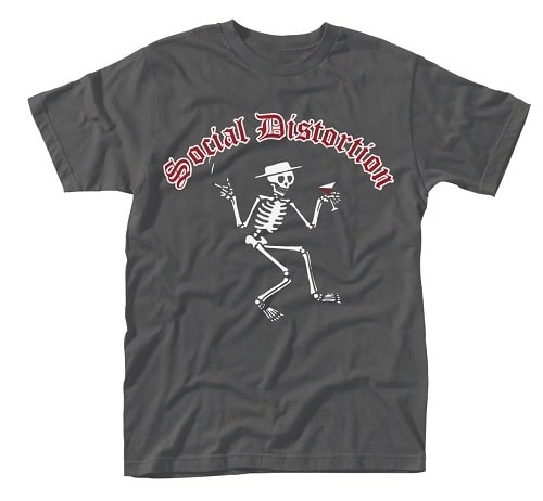 SOCIAL DISTORTION / ソーシャル・ディストーション / SKELLY LOGO GREY T-SHIRT LARGE