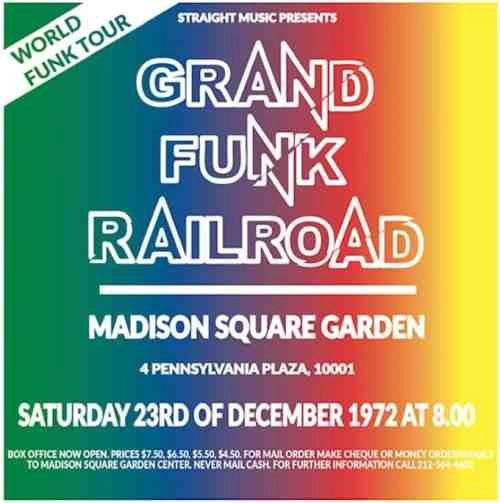 GRAND FUNK RAILROAD (GRAND FUNK) / グランド・ファンク・レイルロード (グランド・ファンク) / ライヴ・フロム・MSG(マディソン・スクエア・ガーデン)1972 / LIVE FROM MSG 1972