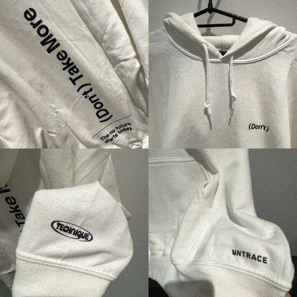 UNTRACE X TECHNIQUE FEAT. CRISTIAN VOGEL / HOODIE WHITE x DARK NAVY SIZE:L