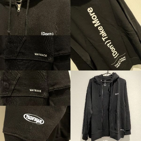 UNTRACE X TECHNIQUE FEAT. CRISTIAN VOGEL / ZIP HOODIE BLACK SIZE:XL
