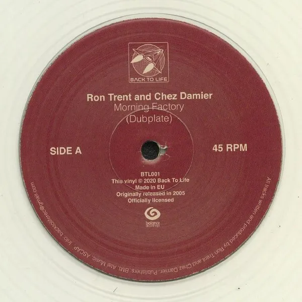 RON TRENT AND CHEZ DAMIER / MORNING FACTORY (DUBPLATE)