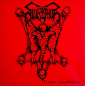 SLUGATHOR / ECHOES FROM BENEATH - TRANSPARENT RED HEAVY BLACK SPLATTER LP