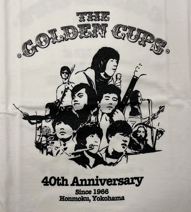THE GOLDEN CUPS / ザ･ゴールデン･カップス / Tシャツ(40周年/白/G-Sサイズ)