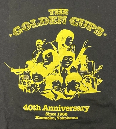THE GOLDEN CUPS / ザ･ゴールデン･カップス / Tシャツ(40周年/黒/G-Sサイズ)