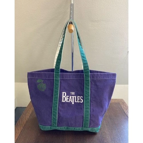 BEATLES / ビートルズ / APPLE LOGO EMBROIDERY CANVAS TOTEBAG (PURPLE BLUE/DRAK GREEN)