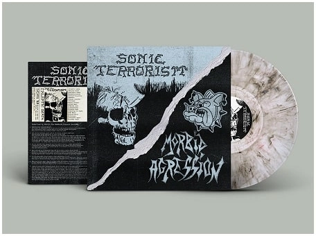 SONIC TERRORISM : MORBID AGRESSION / SPLIT (LP/DIEHARD SMOKEY GREY VINYL)