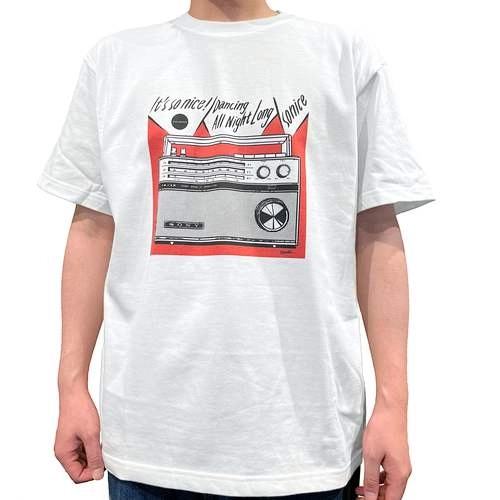 so nice × 江口寿史 / IT'S SO NICE !／DANCING ALL NIGHT LONG Tシャツ (ボディ:ホワイト／イラスト:レッド／Mサイズ)