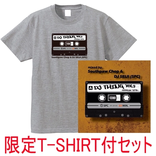 DJ SOUTHPAW CHOP & DJ SEIJI / DJ THING TUTORIAL TIME VOL.3★ディスクユニオン限定カラーT-SHIRTS付セット ミックスグレー XLサイズ