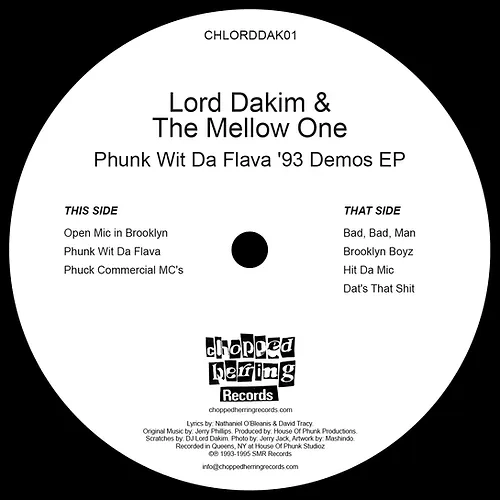 LORD DAKIM & THE MELLOW ONE / PHUNK WIT DA FLAVA '93 DEMOS EP 12'