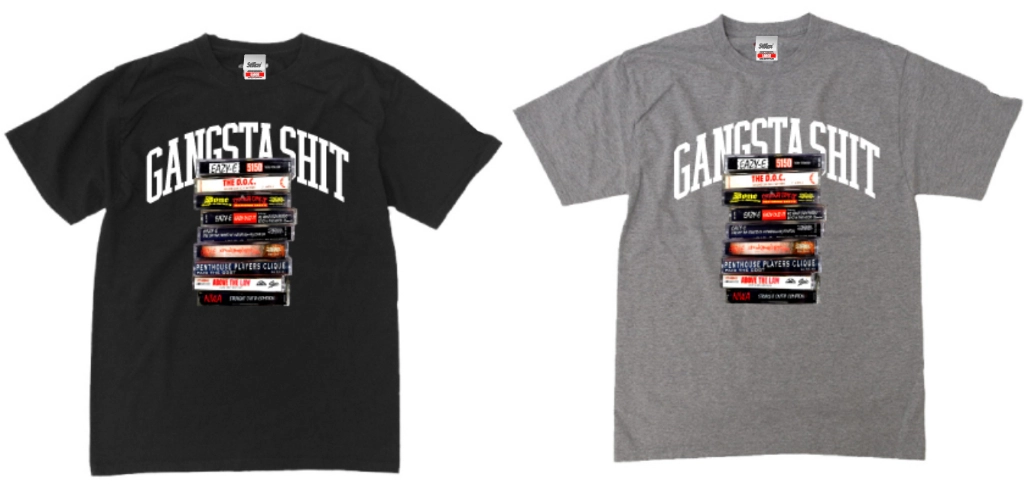 EAZY-E / STILLAS "GANGSTA SHIT"T-SHIRT (BLACK M)
