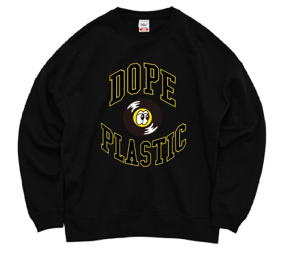 DJ JAZZY JEFF & FRESH PRINCE / DJジャジー・ジェフ & フレッシュ・プリンス / STILLAS "DOPE ON PLASTIC" CREWNECK SWEAT (BLACK M)