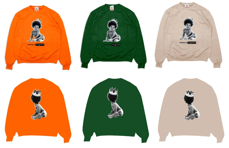 OL' DIRTY BASTARD / STILLAS "FUTURE LEGEND" CREWNECK SHIRT (ORANGE L)