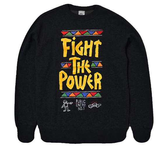 PUBLIC ENEMY / パブリック・エナミー / STILLAS "FIGHT THE POWER"CREWNECK SHIRT (BLACK XL)