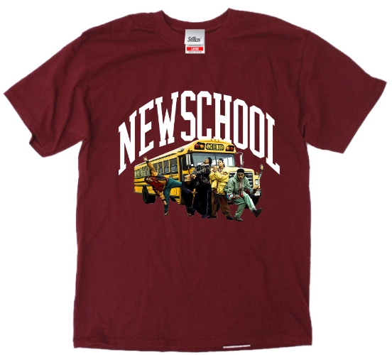 LEADERS OF THE NEW SCHOOL / リーダーズ・オブ・ザ・ニュー・スクール / STILLAS "GET ON THE NEW SCHOOL" T-SHIRT (BURGUNDY M)