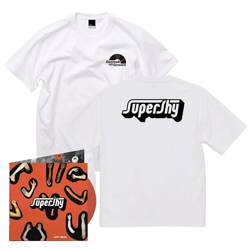 SUPERSHY / スーパーシャイ / HAPPY MUSIC（帯付きLP）+Tシャツ S