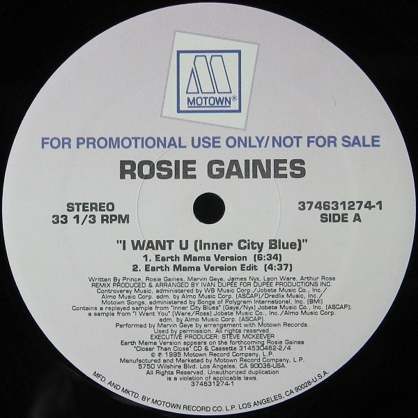 ROSIE GAINES / ロージー・ゲインズ / I WANT U (INNER CITY BLUE)