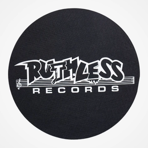 Ruthless Records / White On Black Logo - Single Slipmat