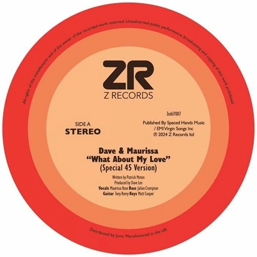 DAVE & MAURISSA / DISCO SPARKS / WHAT ABOUT MY LOVE (SPECIAL 45 VERSION) (7")