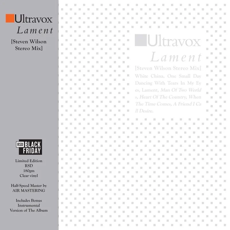 ULTRAVOX / ウルトラヴォックス / LAMENT (STEVEN WILSON STEREO MIX) [2LP] (CLEAR 180 GRAM VINYL, LIMITED, INDIE-EXCLUSIVE)