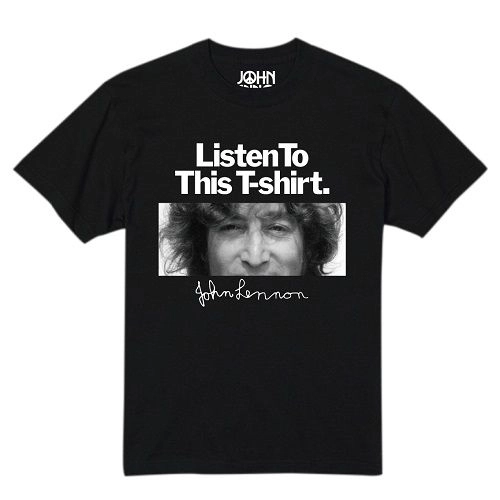 JOHN LENNON / ジョン・レノン / LISTEN TO THIS T-SHIRT. S/S TEE BLACK XL
