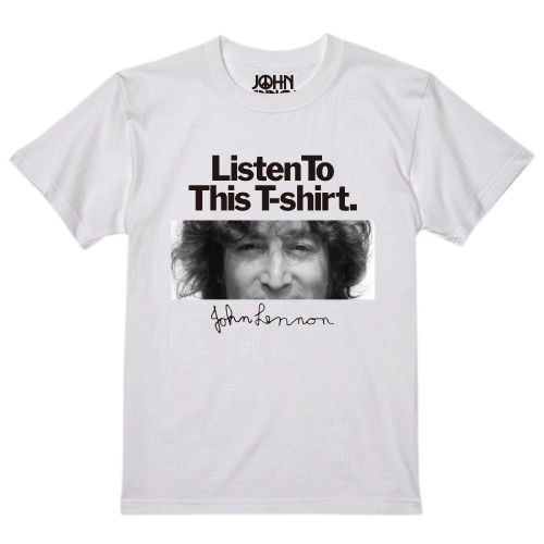 JOHN LENNON / ジョン・レノン / LISTEN TO THIS T-SHIRT. S/S TEE WHITE L