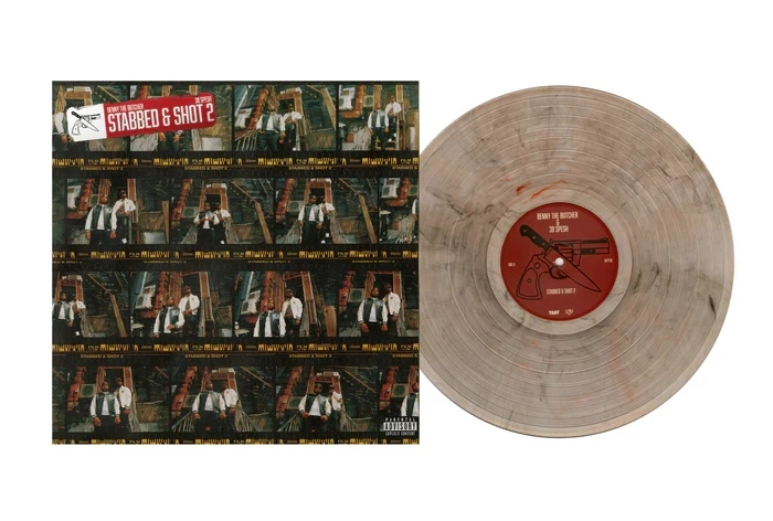 38 SPESH & BENNY THE BUTCHER / STABBED & SHOT 2 (LP) - CLEAR WITH RED & BLACK SWIRL COLORED VINYL-