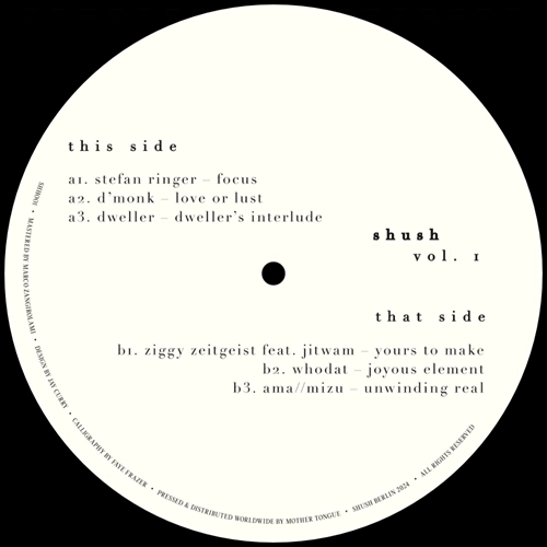 V.A. (SHUSH) / SHUSH VOL.1 (STEFAN RINGER, D'MONK, DWELLER, ZIGGY ZEITGEIST, WHODAT)