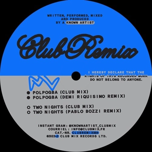 KNOWN ARTIST / CLUBREMIX004