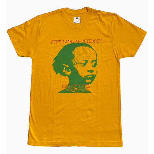 RAS MICHAEL & THE SONS OF NEGUS / ラス・マイケル・アンド・ザ・サンズ・オブ・ニガス / JAH JAH CHILDREN T-SHIRT GOLD SIZE L