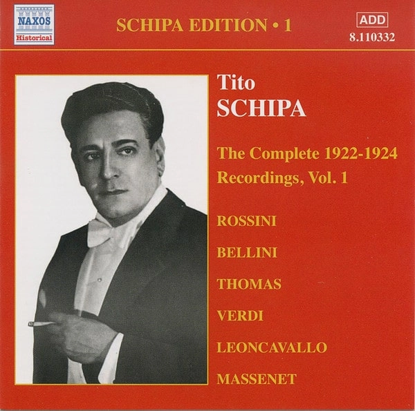 TITO SCHIPA / ティート・スキーパ / SCHIPA EDITION (1)-COMPLETE RECORDINGS 1922-24 VOL.1