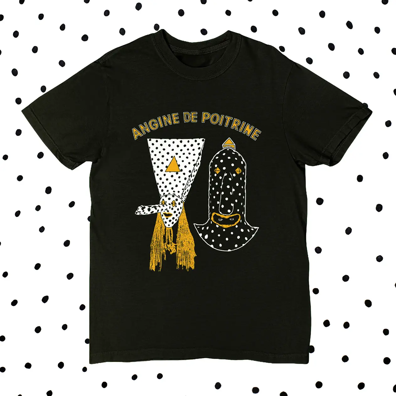 ANGINE DE POITRINE / アンジーヌ・ド・ポワトリーヌ / KHN & KLEK BLACK T-SHIRT (SIZE:L)