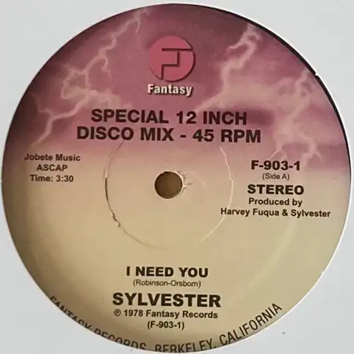 SYLVESTER / シルヴェスター / I NEED YOU (RON HARDY EDIT)