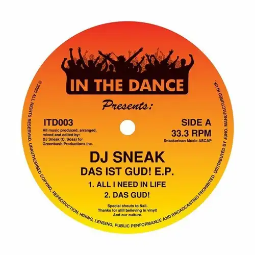 DJ SNEAK / DJスニーク / DAS IST GUD! EP (12")