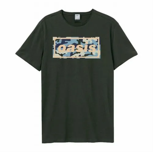 OASIS / オアシス / CAMO LOGO AMPLIFIED VINTAGE CHARCOAL LARGE T SHIRT