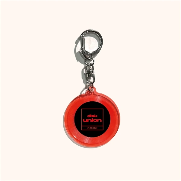デイスクユニオン / ディスクユニオン ミュージックキーホルダー レコード型　レッドカラーバージョン