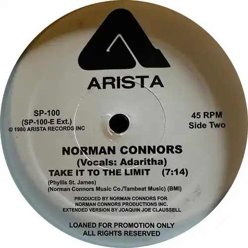 NORMAN CONNORS / ノーマン・コナーズ / TAKE IT TO THE LIMIT' (JOE CLAUSSELL MIX)