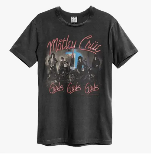 MOTLEY CRUE / モトリー・クルー / GIRLS GIRLS GIRLS AMPLIFIED VINTAGE CHARCOAL LARGE T SHIRT