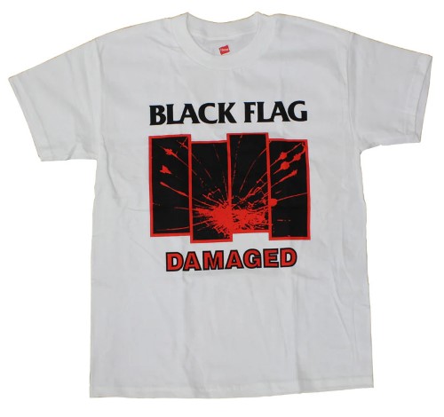 BLACK FLAG / ブラック・フラッグ / L/DAMAGED T-SHIRT (WHITE)
