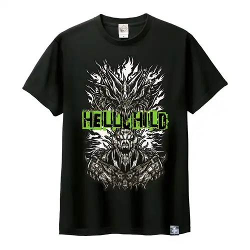 HELLCHILD / ヘルチャイルド / XXXL/BLKxGREEN/Helling the Child T shirt
