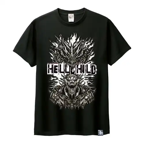 HELLCHILD / ヘルチャイルド / XXXL/BLKxWHT/Helling the Child T shirt