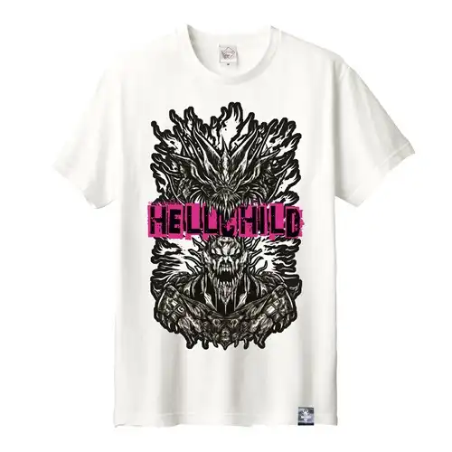 HELLCHILD / ヘルチャイルド / S/WHTxPINK/Helling the Child T shirt
