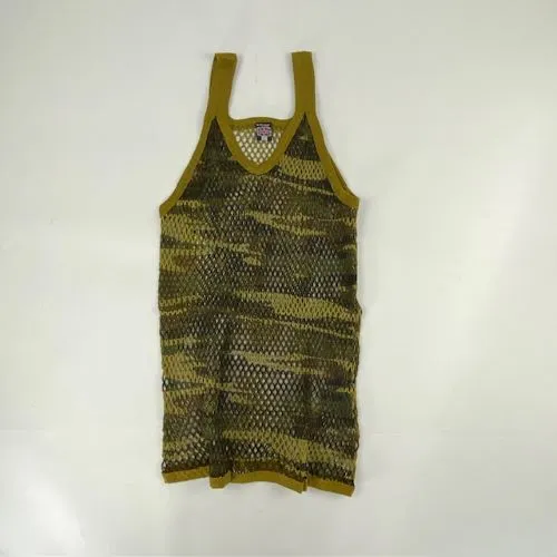CRYSTAL(網シャツ) / アミシャツ OLIVE ARMY　SIZE  L
