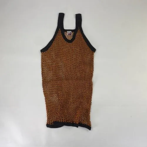 CRYSTAL(網シャツ) / アミシャツ TWO TON　GOLD/BLACK　SIZE  L