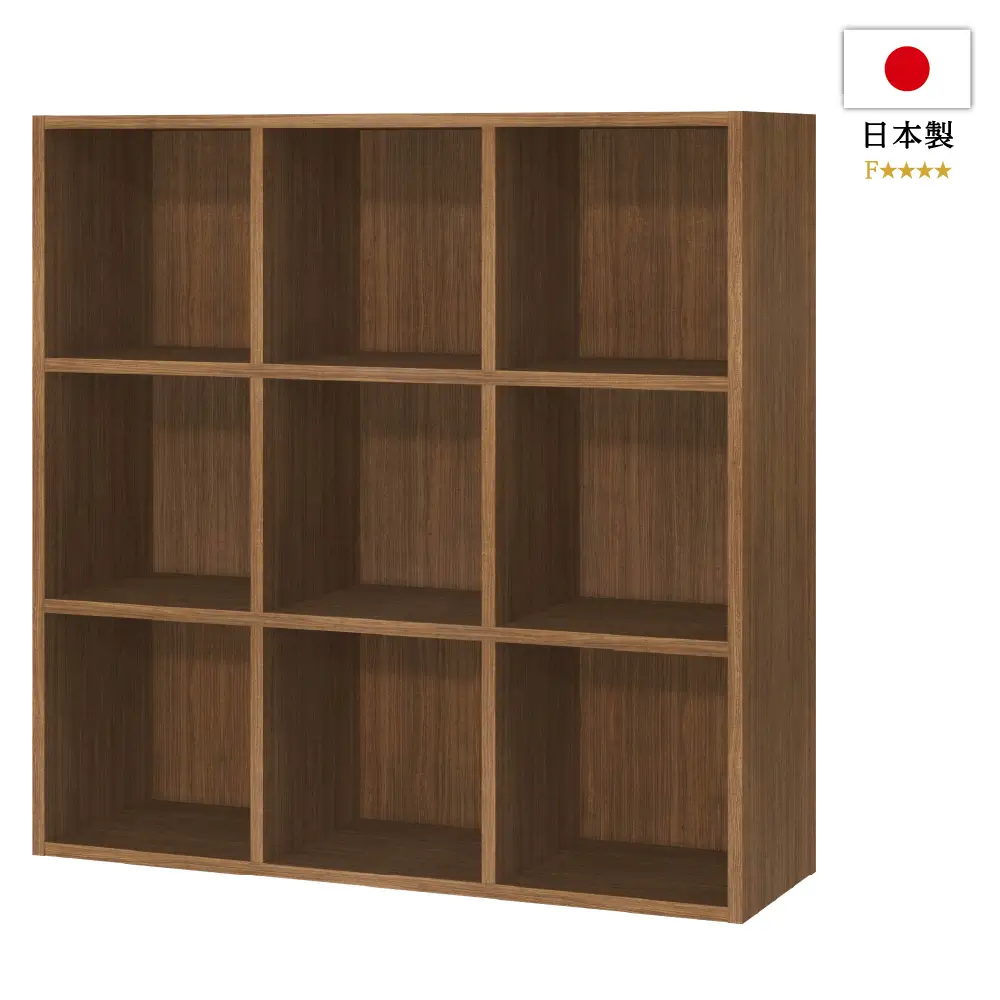 レコードラック / 国内生産レコードラック オリジナル 9BOX ウォールナット