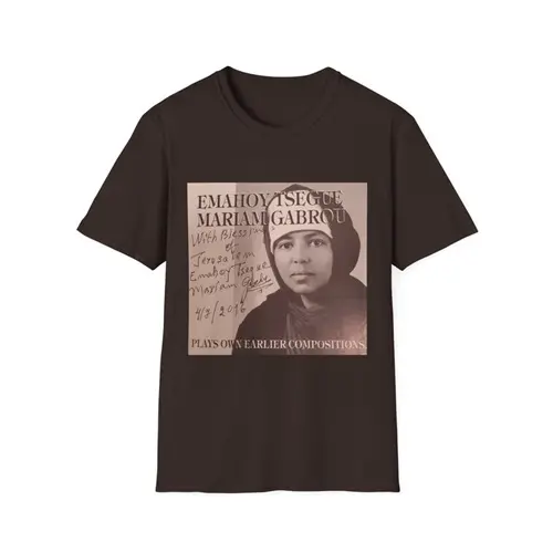 EMAHOY TSEGUE MARYAM GUEBROU / エマホイ・ツェゲ・マリアム・ゴブルー / EMAHOY SIGNATURE T-SHIRT (DARK CHOCOLATE)-S